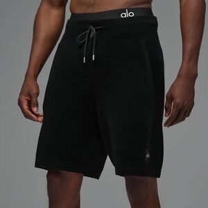 ALO Yoga 7" Sports Club Mid-Weight Cotton Sweater Knit Drawstring Shorts Men's S